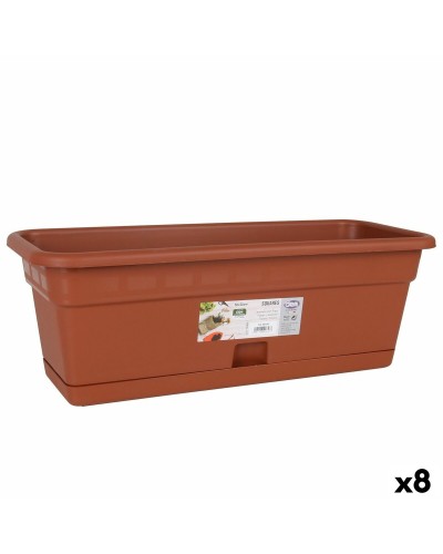 Blomlåda med bottenplatta Dem Squares Rektangulär Brun 50 x 20 cm (8 antal)