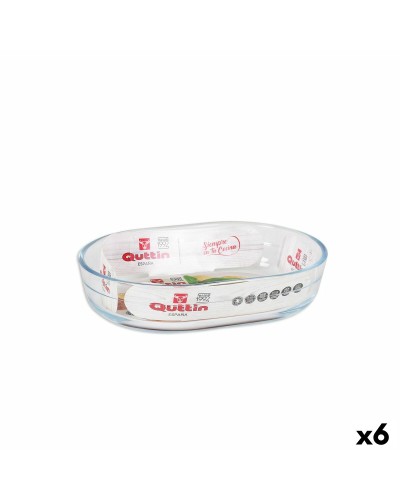 Quttin Auflaufform aus Glas Oval | 600 ml | Perfekt für Braten und Lasagne | 6er Set
