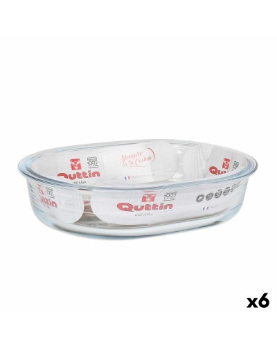 Quttin Plat à Four Ovale en Verre, 1,5 Litres, 23,7 x 18,8 cm
