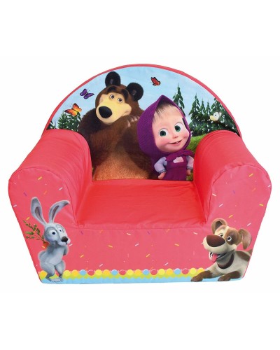 Fauteuil Fun House Masha et Michka - 42 x 52 x 33 cm - Idéal pour les jeux et la détente
