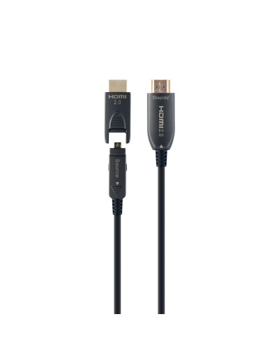 GEMBIRD Cable HDMI AOC 50m Negro - Alta Velocidad Fibra Óptica 4K UHD
