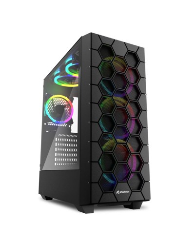ATX Semi-toren doos Sharkoon RGB HEX Zwart