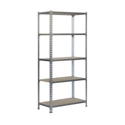 Étagère Simon Rack Maderclick | 5 Tablettes en Aggloméré | Capacité de Charge 750 kg | Métal et Bois | 180 x 90 x 40 cm
