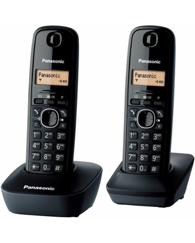 Panasonic KX-TG1612 Inalámbrico Dúo: Pantalla, Identificador de Llamadas, Negro

