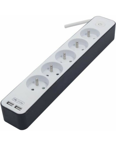 Chacon Regleta 5 Enchufes con Interruptor - Cable 1.5m - Protección contra Sobretensiones
