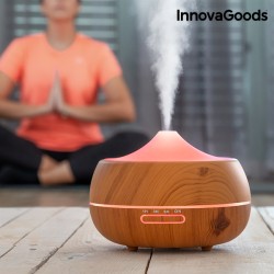 Difusor de Aromas Humidificador InnovaGoods Efecto Madera con Luces LED
