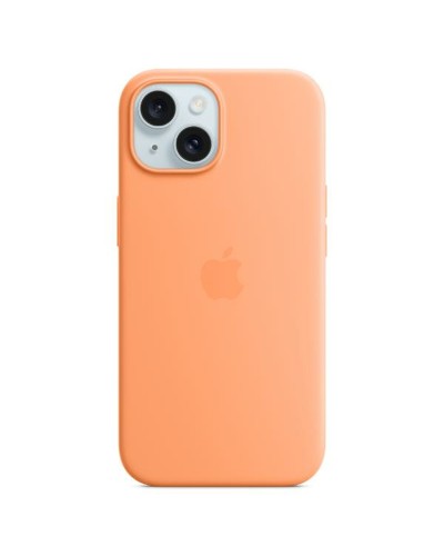 Apple Coque Orange Silicone iPhone 15 - Protection Antichoc & Design Élégant
