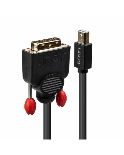 Lindy Mini DisplayPort auf DVI Adapter 2m - Schwarz - Digitale Videoübertragung
