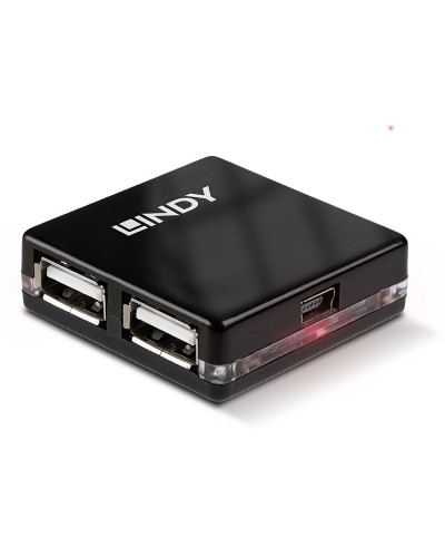 LINDY USB 3.0 4 Port Hub Black - Fast Data Transfer
