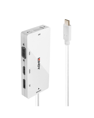 LINDY USB 3.0 Hub White 4 Ports - High Speed Data & Charging
