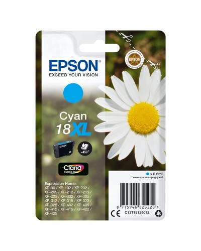 Cartucho de Tinta Original Epson C13T18124022 Azul Cian - Alta Capacidad
