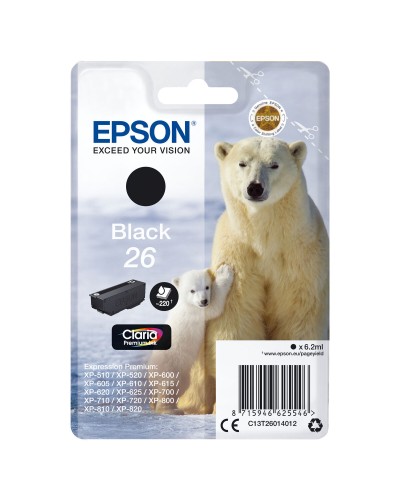 Originele inkt cartridge Epson C13T26014022 Zwart