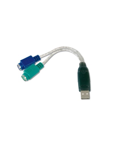 Adaptateur PS/2 vers USB Digitus - Convertisseur Clavier Souris PC
