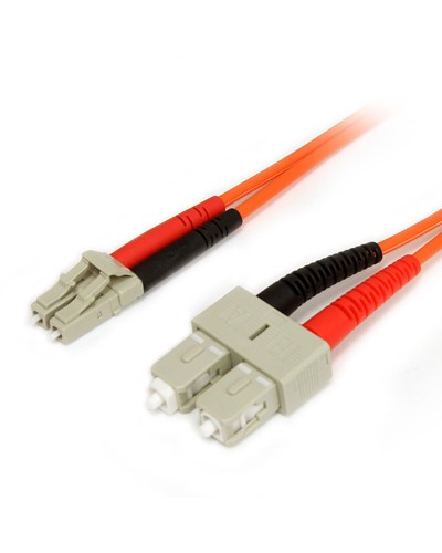 Startech Cable de Fibra Óptica LC-SC 2m Naranja - Alta Velocidad Transmisión de Datos
