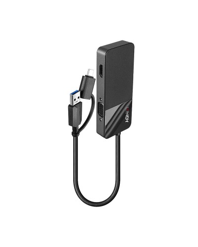 LINDY USB 3.0 Hub 4 Port Black - Compact and Fast
