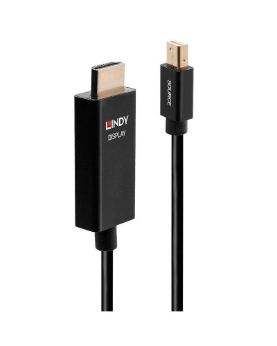 LINDY Mini DisplayPort auf HDMI Adapter 50cm Schwarz - 4K Ultra HD Video
