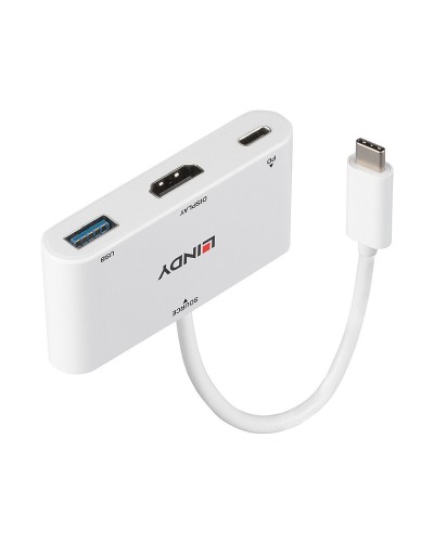 USB-HUB LINDY 43340 Vit