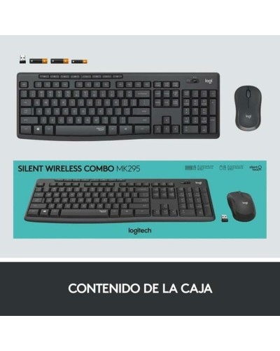 Logitech MK295 Ensemble Clavier et Souris Silencieux - Qwerty Espagnol - Blanc
