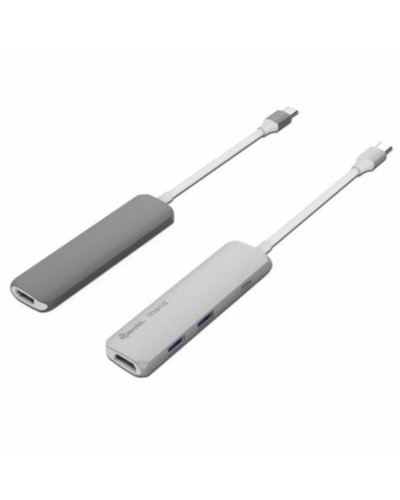 Hub USB Silver HT 17123 Wit/Grijs Donker grijs