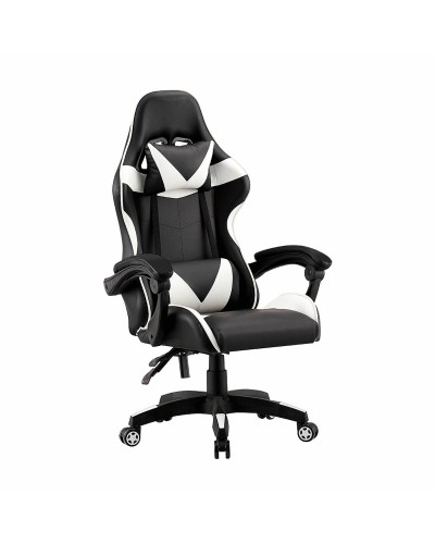 EDM Ergonomic Gaming Chair White Black - Comfort and Style
