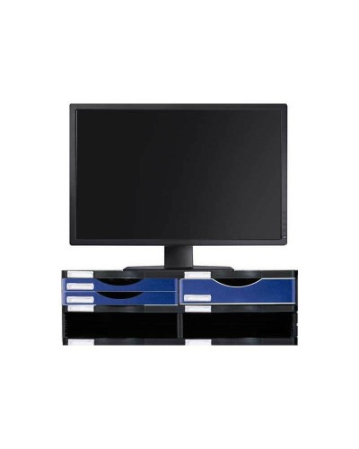Archivo 2000 Soporte de Pantalla para Mesa, 36x60cm, Azul/Negro - Ergonómico
