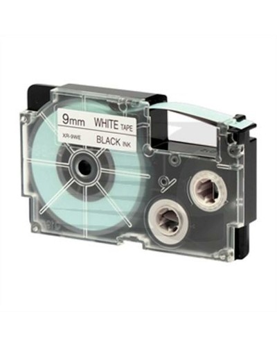 Gelamineerde Tape voor Labelmakers Casio XR-9WE Wit Zwart