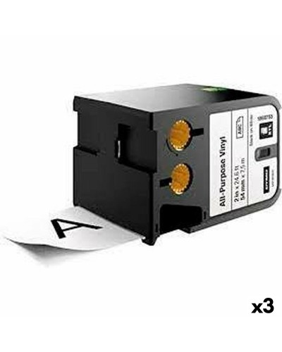 Dymo XTL Thermoband für Etikettendrucker - 54 mm Schwarz auf Weiß (3 Stk.)
