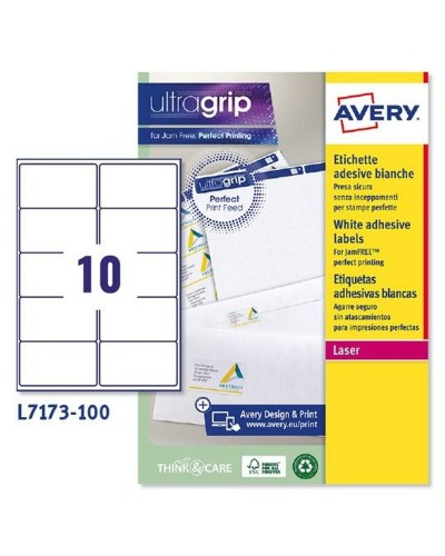 Etiquetas para Impresora Avery L7173 Blanco 100 Hojas 99,1 x 57 mm (5 Unidades)