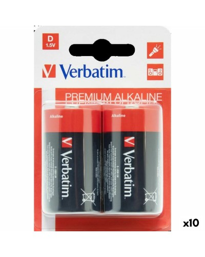 Verbatim LR20 Alkaline - 1.5V Batteries (10 Pieces) - Long Life
