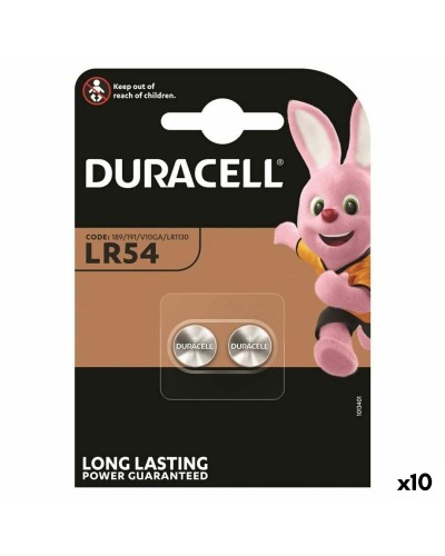 Duracell LR1130/LR54 Batterie a Bottone Alcaline 1.5V - 2 Pezzi x 10 Unità (Tot. 20)
