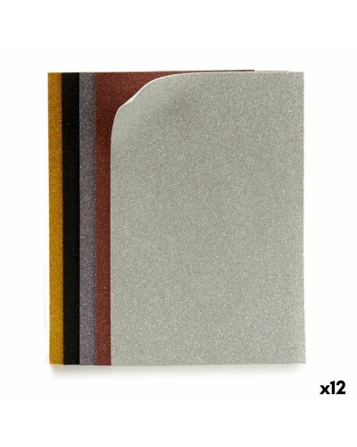 Buntes Moosgummi Sortiment mit Glitzer - 65 x 0,2 x 45 cm (12 Blätter)
