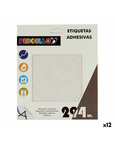 Ovale weiße Klebeetiketten 17x24 mm (12er Pack)
