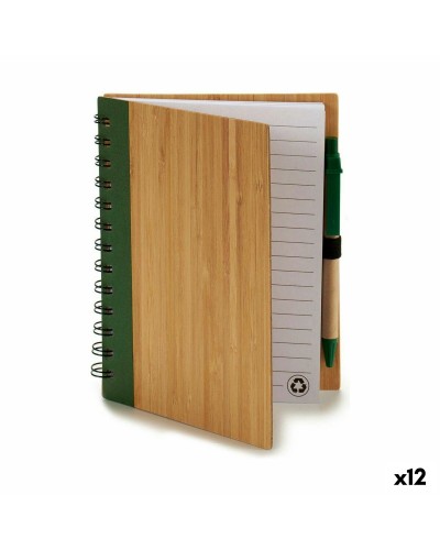 Cahier à Anneaux avec Stylo | Format A4 (14x18cm) | Bambou | Lot de 12
