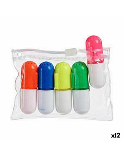 Resaltadores Brillantes PACLOCK, Paquete de 12, Colores Surtidos, Punta Biselada
