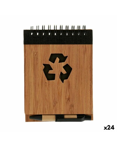 Cahier à Anneaux en Bambou avec Stylo | Format A5 | 24 Unités
