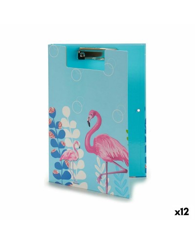 Fascicolatore A4 Pinza Fenicottero Rosa - Ideale per Organizzare Documenti, 12 Pezzi