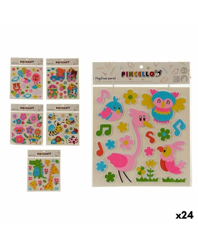 Juego de 24 Adhesivos Multicolor, 32 x 1 x 38 cm, para Decoraciones Creativas.
