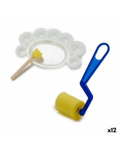 Set Attività Creative in Plastica: Giallo, Azzurro, Bianco (12 Pezzi)