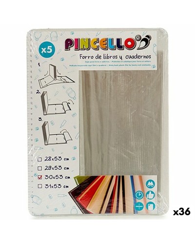 Couvertures Transparentes pour Livres, 30x53 cm, Lot de 36 | Protections Adhésives en Plastique pour Manuels Scolaires et Cahiers
