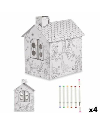 Kit Casa di Carta Fai-da-Te (4 Pezzi) per Decorazioni e Modellismo
