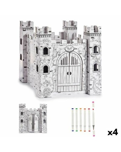 Gioco Creativo Castello di Cartone (4 Pezzi) - Ideale per Attività Manuali e Costruzioni Fai-da-Te
