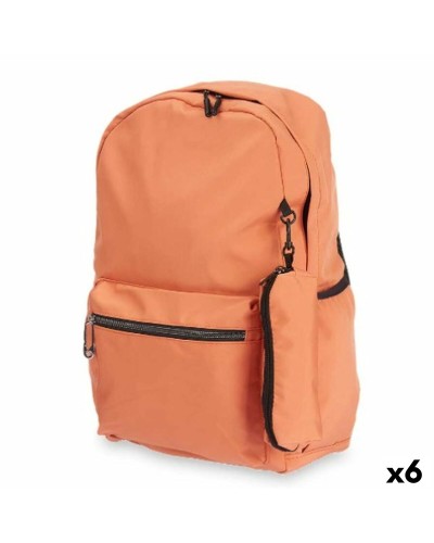 Mochila Naranja 37x50x7cm para Estudiantes, Paquete de 6
