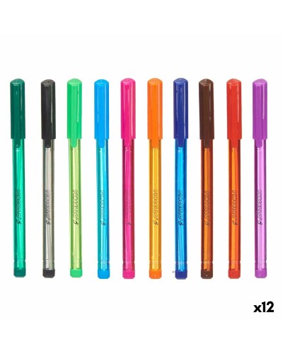Penne Colorate BIC Cristal Fun da 12, Assortite, Scrittura Fluida e Scorrimento Facile