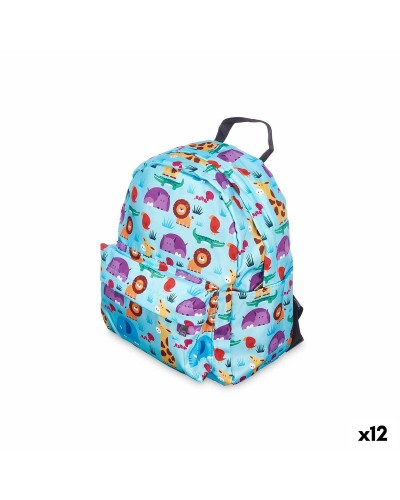 Schoolrugzak dieren Multicolour 28 x 12 x 22 cm (12 Stuks)