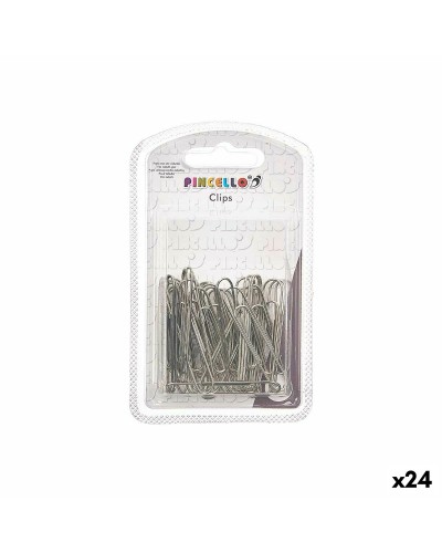 Clip Zilverkleurig Groot Metaal (24 Stuks)