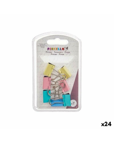 Clips Metálicas de Colores, 24 Unidades, para Manualidades, Organización y Decoración
