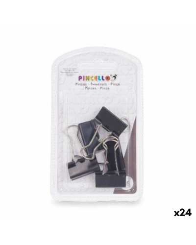 Klemmen Clip Medium Zwart Metaal (24 Stuks)