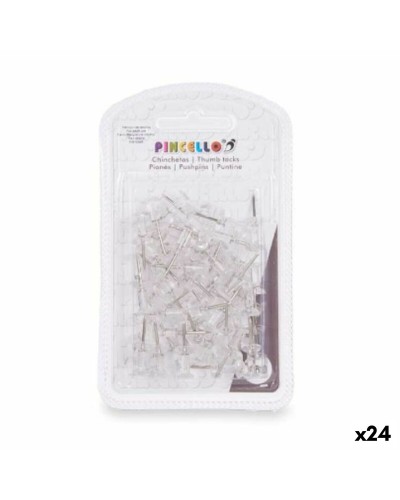 Punaises Transparant Metaal Plastic (24 Stuks)