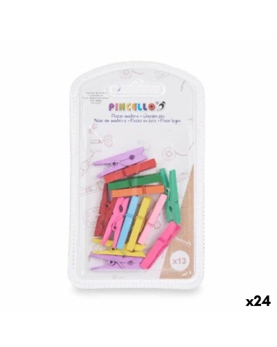 Klämmor Liten Multicolour Trä (24 antal)