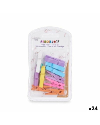 Klemmen Medium Multicolour Hout (24 Stuks)